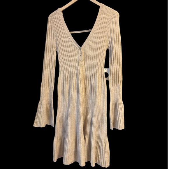 Anthropologie Daily Practice by Anthropologie Bell-Sleeve Sweater Mini Dress NWT - Picture 7 of 10